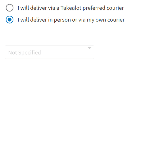 Select SFC Logistics on Takealot Courier Selection